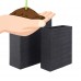 Decmode Set of 2 Modern Fiber Clay Rectangular Black Planters, Black   566922383
